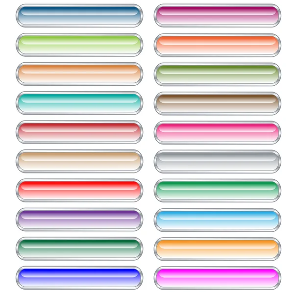 Web buttons set in 20 pastel colors — Stock Vector