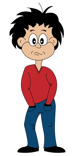 Moody Teenager Cartoon Character — Stock Vector