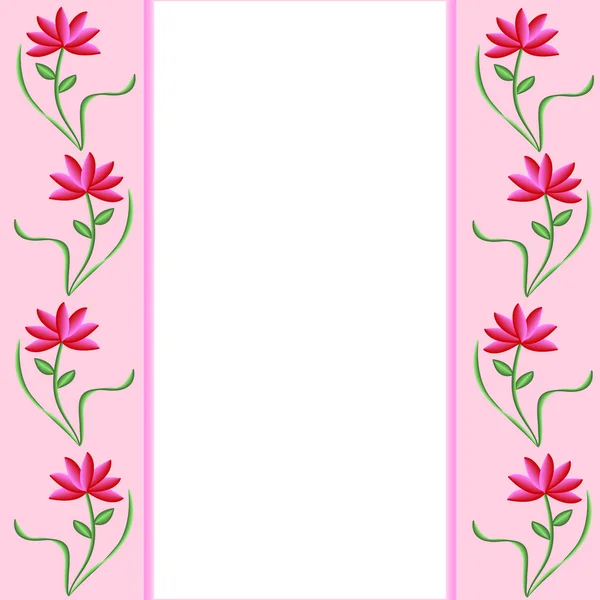 Pink Borders with Flowers — Stock Vector