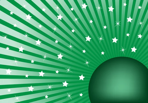 Astratto sfondo verde stelle bianche — Vettoriale Stock