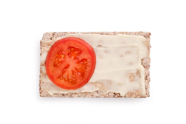 Crispbread and tomato — Stock Photo, Image