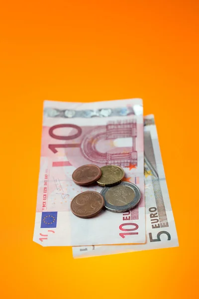 Euro su sfondo a colori — Foto Stock