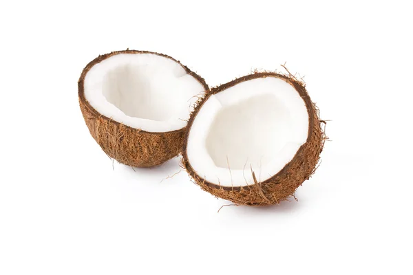 Zwei halbe Kokosnüsse — Stockfoto