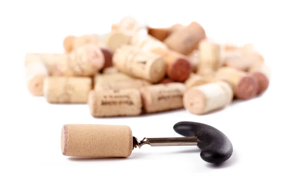 Cork and corkscrew — Stock Photo, Image