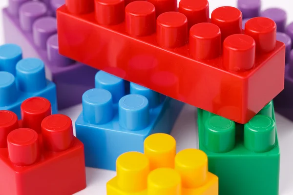 Blocos de brinquedo de plástico — Fotografia de Stock