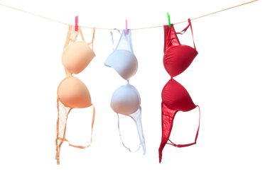 Bra hanging on clothes line clipart