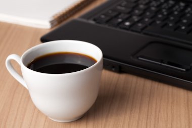 Coffee and computer - break in office clipart