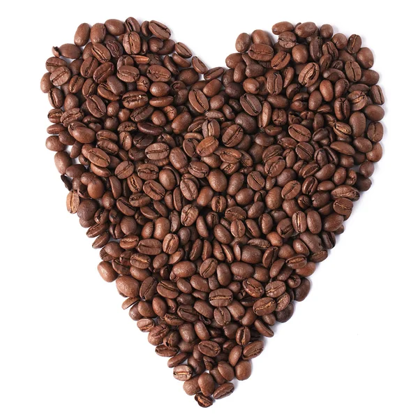 Heart with coffee beans — Stock Photo, Image