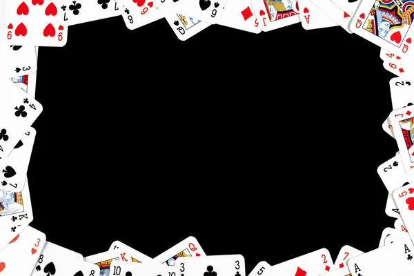 Τα τυχερά παιχνίδια κάσσα κατασκευάζονται από χαρτιά του πόκερ — Φωτογραφία Αρχείου
