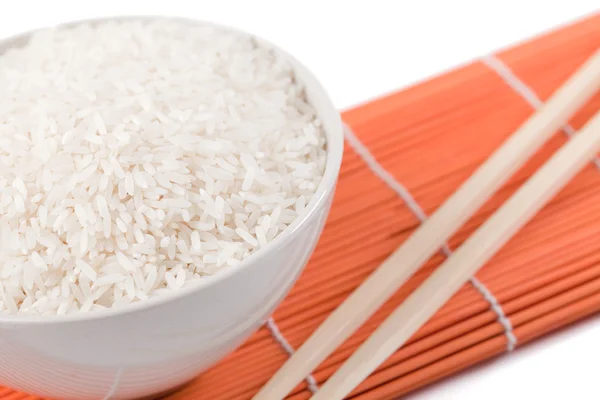 대접에 든 흰 쌀 — 스톡 사진