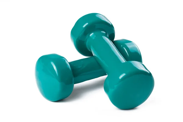 Green dumbell — Stock Photo, Image