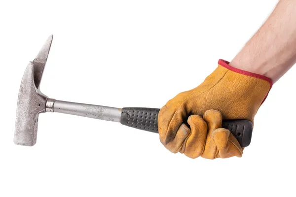 Used hammer in hand — Stock Photo, Image