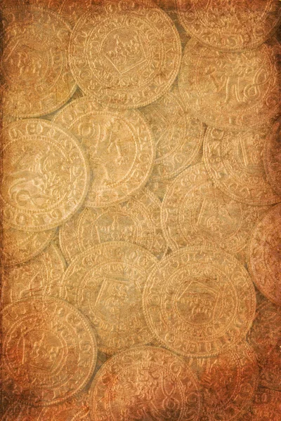 Старинный фон с антикварными монетами — стоковое фото