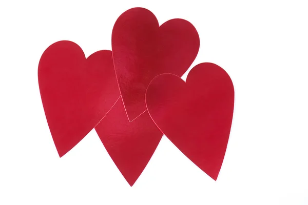 Rote Herzen aus Papier — Stockfoto