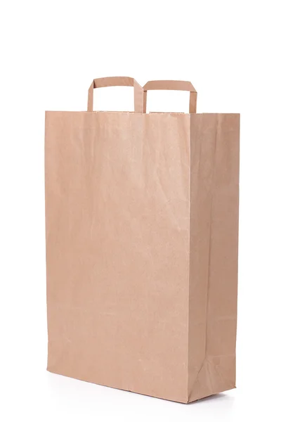 Kahverengi kağıt torba kulplu — Stok fotoğraf