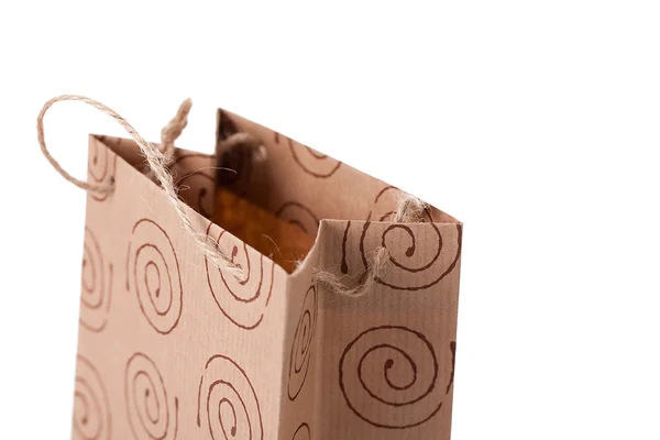 Brązową papierową torbę z uchwytami — Zdjęcie stockowe