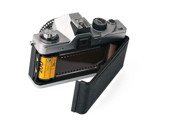 Camera with open back door — Stock Photo, Image