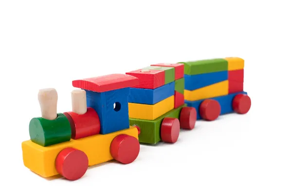 Барвисті іграшковий потяг — стокове фото