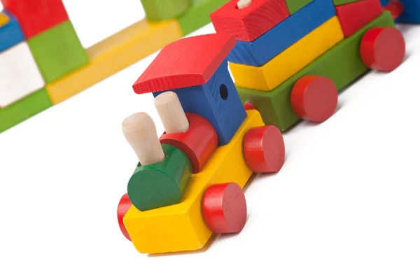 Färgglada leksakståg — Stockfoto