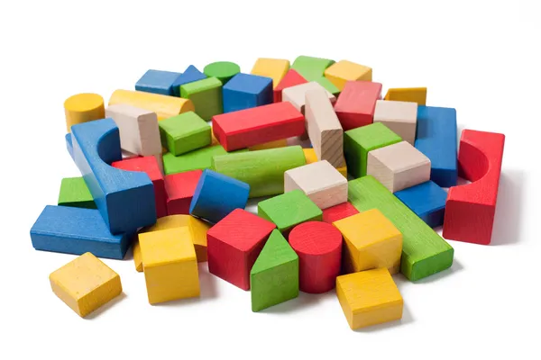 Renkli ahşap oyuncak blokları — Stok fotoğraf