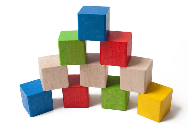 Blocs de jouets en bois colorés — Photo