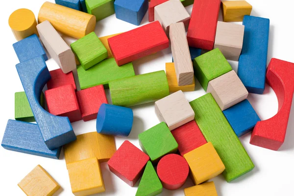 Barevná dřevěná hračka bloky — Stock fotografie