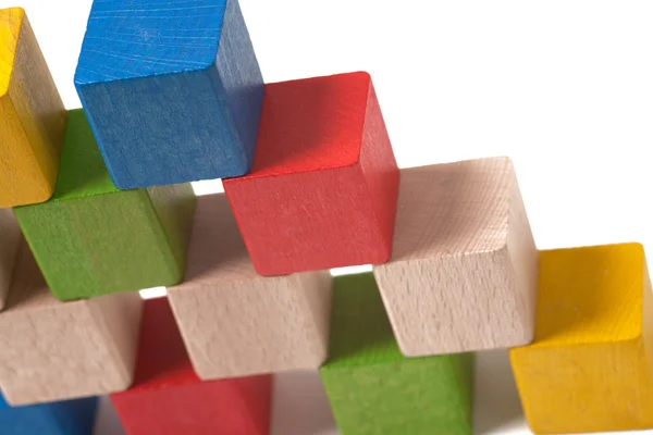 Барвисті дерев'яні іграшкові блоки — стокове фото