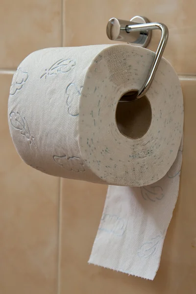 在厕所的卫生纸卷架 — 图库照片