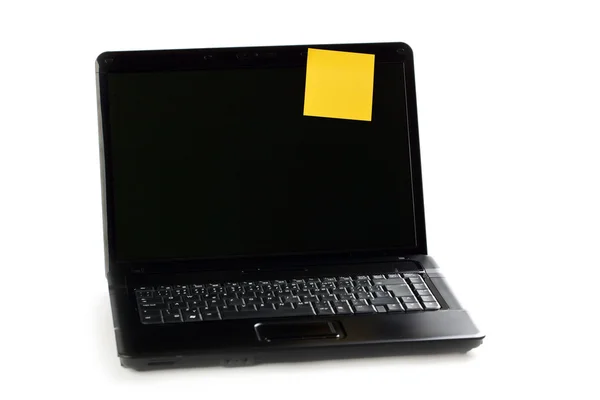 Memopapier auf Laptop — Stockfoto