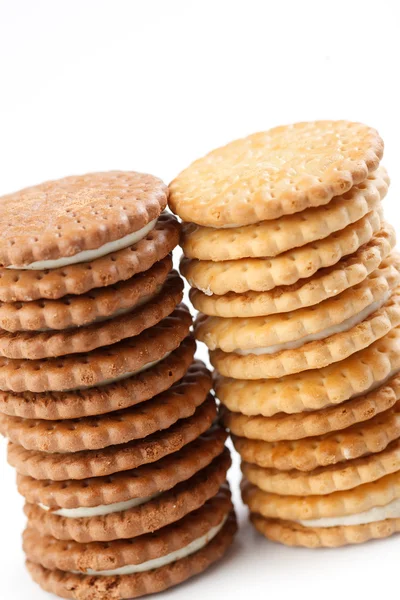 Beyaz arkaplanda tatlı kurabiyeler — Stok fotoğraf