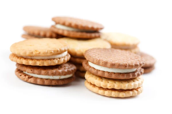 Beyaz arkaplanda tatlı kurabiyeler — Stok fotoğraf
