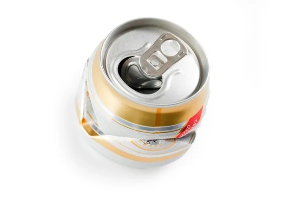 Crushed beer can — Stock Photo, Image