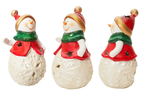 Set di pupazzo di neve sorridente giocattolo — Foto Stock