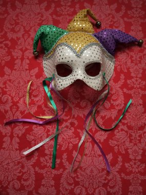 Carnival mask on fabric 9 clipart