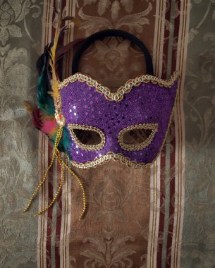 Carnival mask on fabric 3 clipart