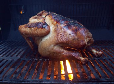 Grilled - marinated turkey on the grill clipart