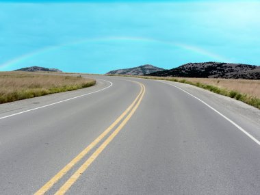 Road in the Wichita Mountains of OK clipart