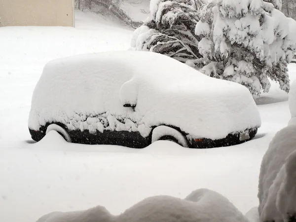 Blizzard de 2010 - veículo coberto de neve — Fotografia de Stock