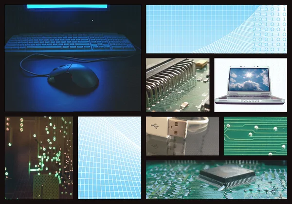 Computer technologie collage — Stockfoto