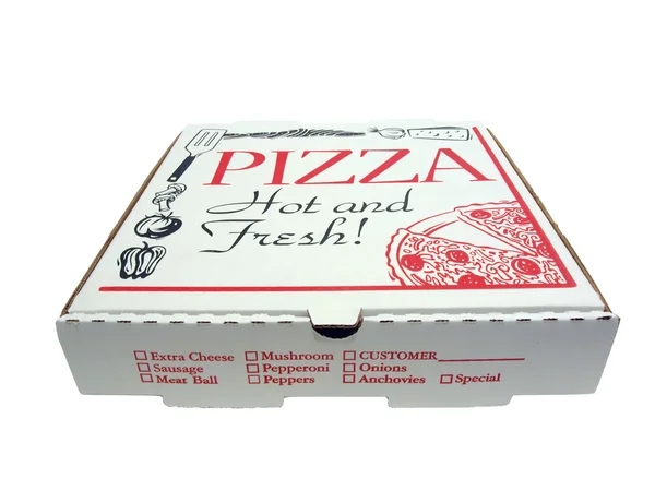 Izole pizza kutusu — Stok fotoğraf