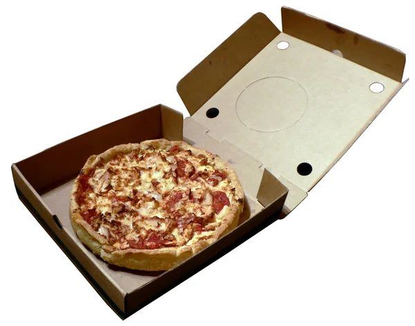 Pizza im offenen Karton 2008 — Stockfoto