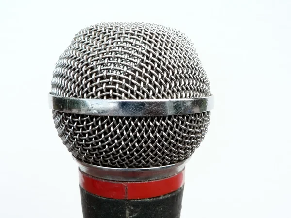 Vokální mikrofon hlavou zblízka — Stock fotografie