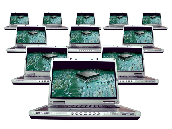 Počítač - notebook síť — Stock fotografie