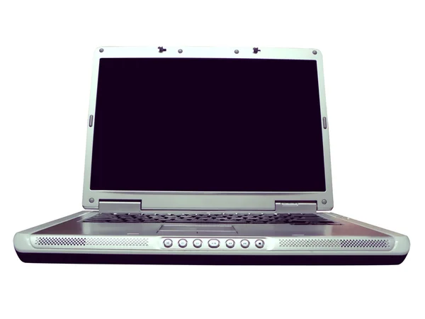 Počítač - notebook černá obrazovka — Stock fotografie