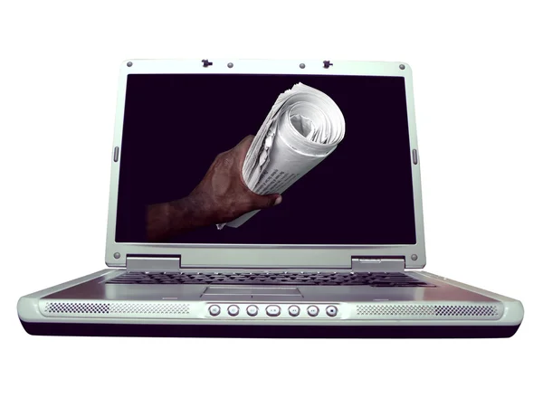 Computer - notizie laptop — Foto Stock