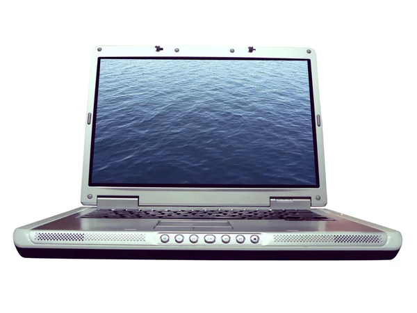 Computer - laptop water ripple — Stock Photo, Image