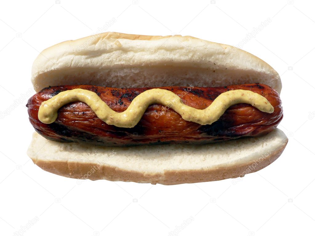 Sausage on a bun isolated — Stock Photo © tdoes1 2267995