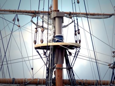 Photo of the main mast of a longship clipart
