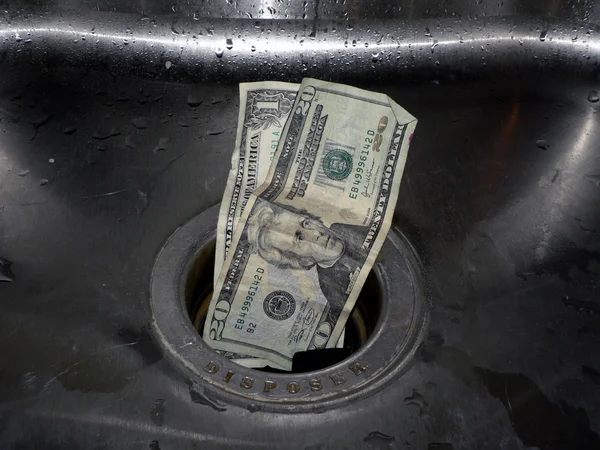 Money down the drain 3 — Stock Photo, Image