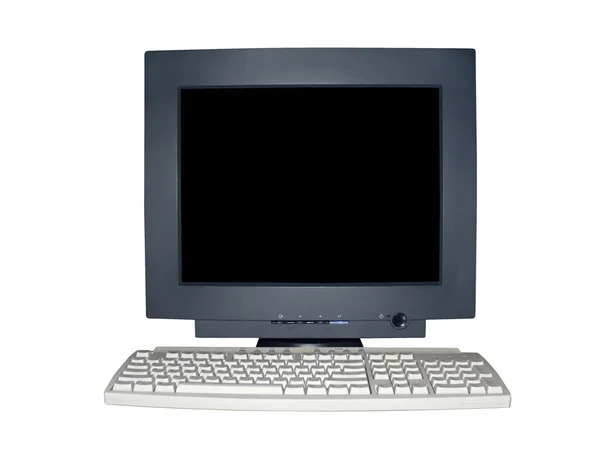孤立的计算机显示器与空白屏幕 — 图库照片